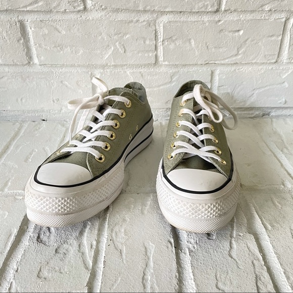 platform converse olive green